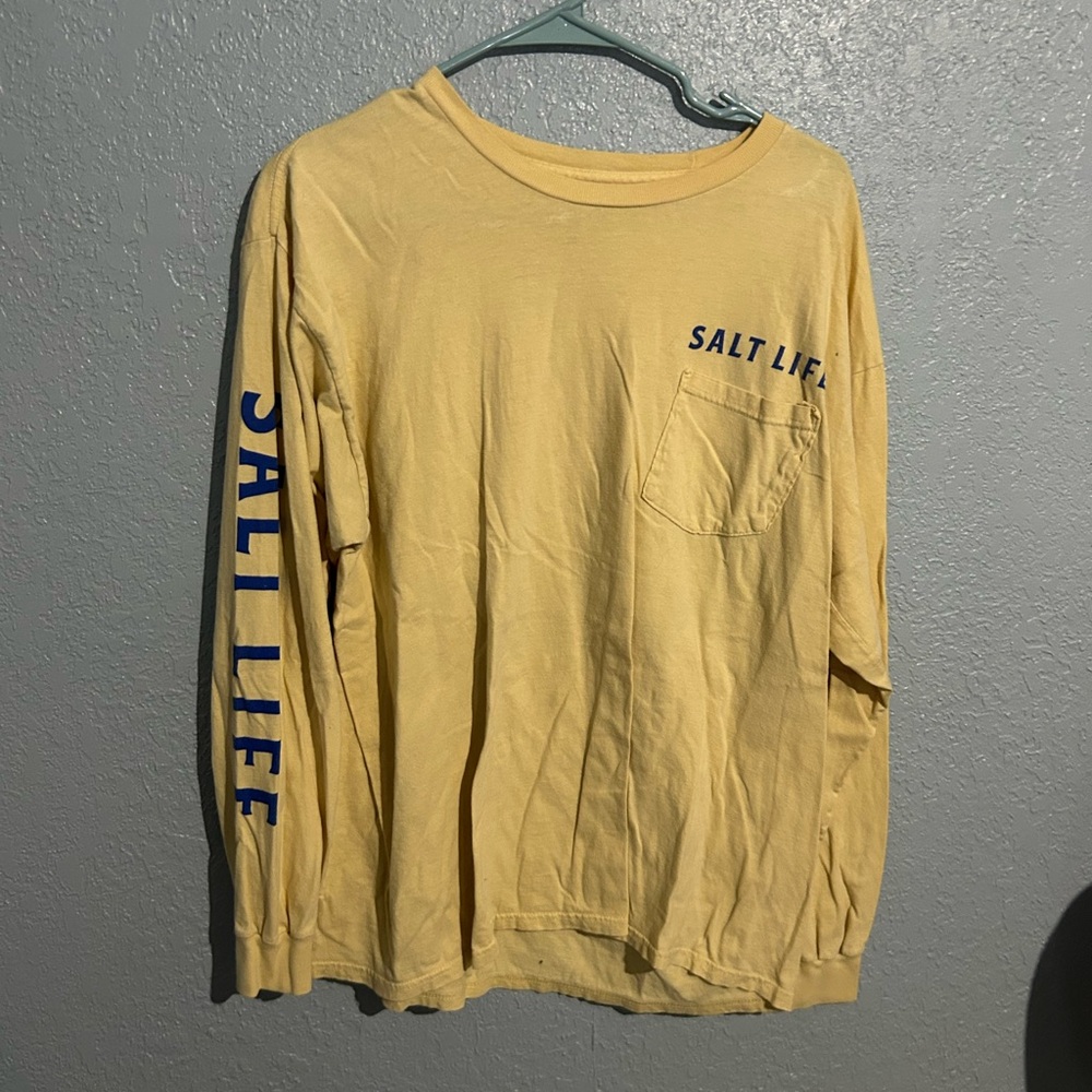 Salt Life Men's golden haze! Long Sleeve Tee with Blue Details